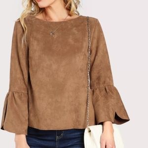 *LAST ONE* Suede Flounce Top